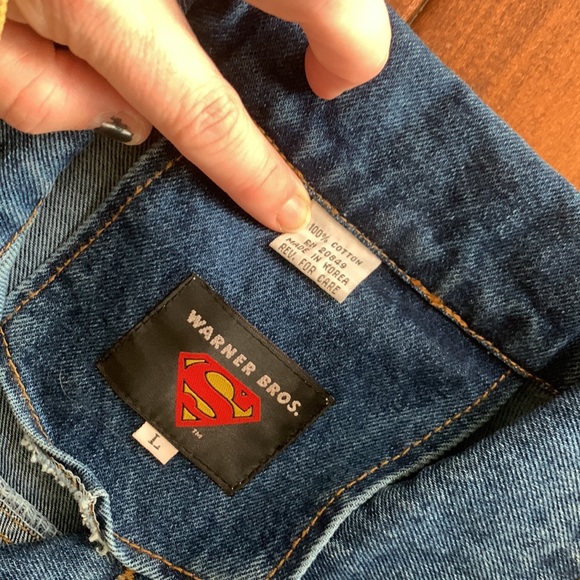 Warner brothers, Wilson, leather, Superman, jean jacket, large - Picture 10 of 11
